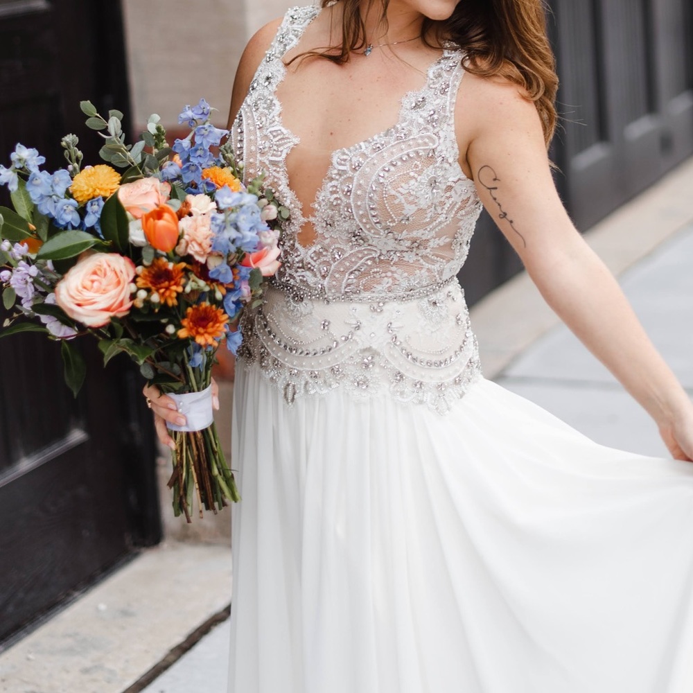 Boho Drop Waist Wedding Dress